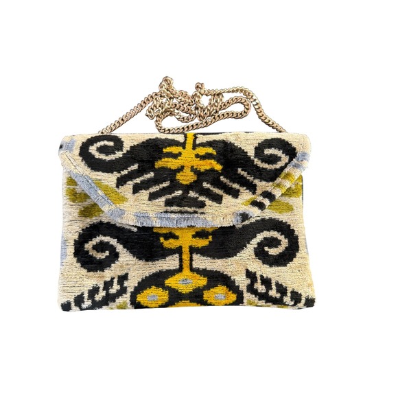 PerfectSilkByMaya Handbags - PerfectSilkByMaya Ikat Velvet Bag Handmade Uzbekistan‎ Boho Clutch Crossbody